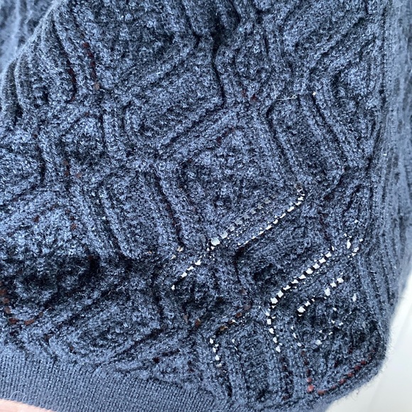 Talbots crochet bell sleeves V-neck top hippie bohemian whimsigoth size medium - Picture 6 of 9